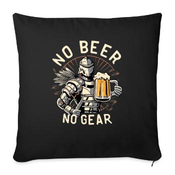 No Beer no Gear 2 - Throw Pillow Cover 17.5” x 17.5” - black - Front