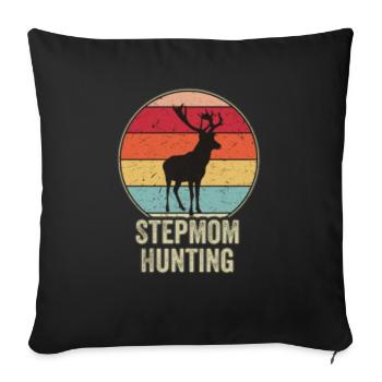 Hunting - Throw Pillow Cover 17.5” x 17.5” - black - Front