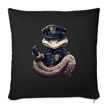 Snakes policeman - Throw Pillow Cover 17.5” x 17.5” - black - Front