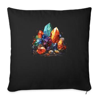 Lapidary Artist Gemstone Stone Collecting Stone - Throw Pillow Cover 17.5” x 17.5” - black - Front