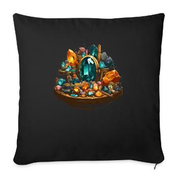 Lapidary Artist Gemstone Stone Collecting Stone - Throw Pillow Cover 17.5” x 17.5” - black - Front