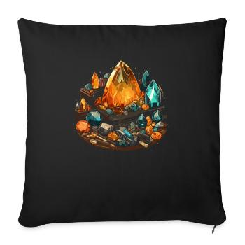 Lapidary Artist Gemstone Stone Collecting Stone - Throw Pillow Cover 17.5” x 17.5” - black - Front