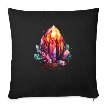 Lapidary Artist Gemstone Stone Collecting Stone - Throw Pillow Cover 17.5” x 17.5” - black - Front