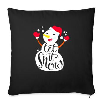 Christmas snowman. - Throw Pillow Cover 17.5” x 17.5” - black - Front