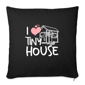 Tiny house builder - Throw Pillow Cover 17.5” x 17.5” - black - Front