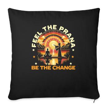 Pranic Healing Prana Energy Healing Meditation - Throw Pillow Cover 17.5” x 17.5” - black - Front