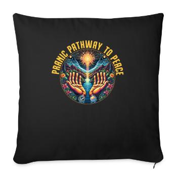 Pranic Healing Prana Energy Healing Meditation - Throw Pillow Cover 17.5” x 17.5” - black - Front