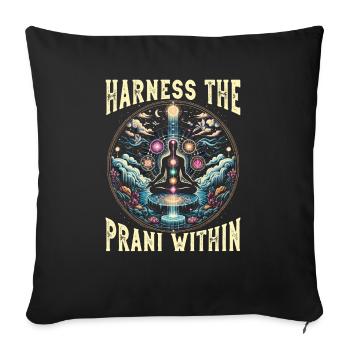 Pranic Healing Prana Energy Healing Meditation - Throw Pillow Cover 17.5” x 17.5” - black - Front