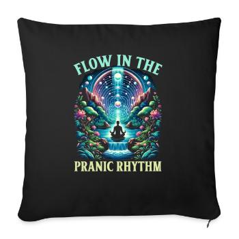 Pranic Healing Prana Energy Healing Meditation - Throw Pillow Cover 17.5” x 17.5” - black - Front