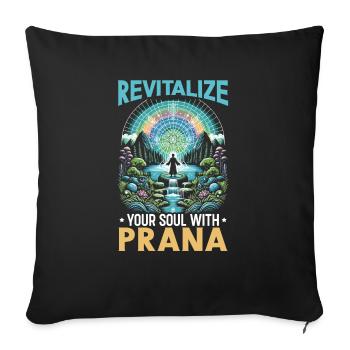 Pranic Healing Prana Energy Healing Meditation - Throw Pillow Cover 17.5” x 17.5” - black - Front