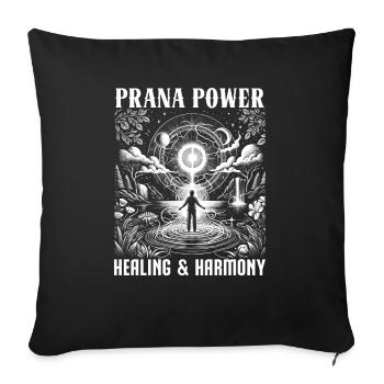 Pranic Healing Prana Energy Healing Meditation - Throw Pillow Cover 17.5” x 17.5” - black - Front