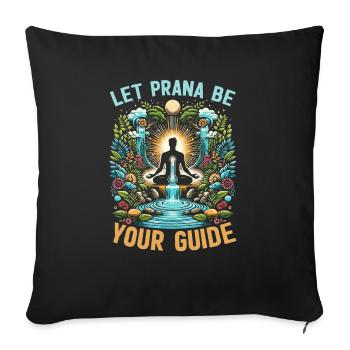 Pranic Healing Prana Energy Healing Meditation - Throw Pillow Cover 17.5” x 17.5” - black - Front