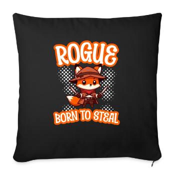 Born To Steal Fox - Throw Pillow Cover 17.5” x 17.5” - black - Front