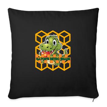 Alligator Apple Cute - Throw Pillow Cover 17.5” x 17.5” - black - Front