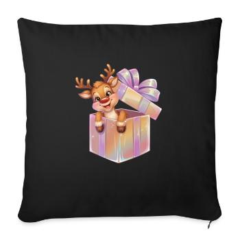 Cute Christmas, Christmas Vintage - Throw Pillow Cover 17.5” x 17.5” - black - Front