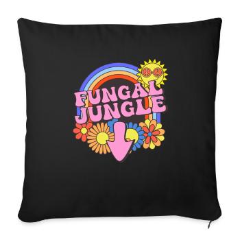 Inappropriate Embarrassing Fungal Jungle - Throw Pillow Cover 17.5” x 17.5” - black - Front