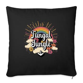 Inappropriate Embarrassing Fungal Jungle - Throw Pillow Cover 17.5” x 17.5” - black - Front