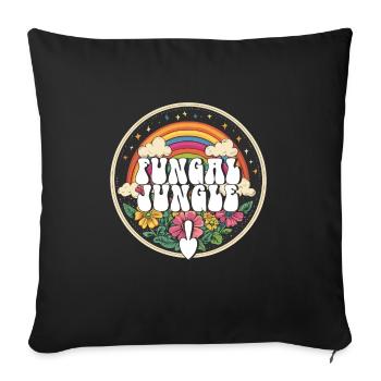 Inappropriate Embarrassing Fungal Jungle - Throw Pillow Cover 17.5” x 17.5” - black - Front