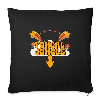 Inappropriate Embarrassing Fungal Jungle - Throw Pillow Cover 17.5” x 17.5” - black - Front