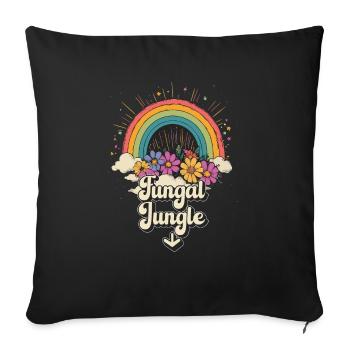 Inappropriate Embarrassing Fungal Jungle - Throw Pillow Cover 17.5” x 17.5” - black - Front