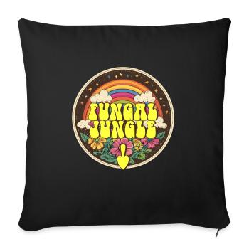 Inappropriate Embarrassing Fungal Jungle - Throw Pillow Cover 17.5” x 17.5” - black - Front