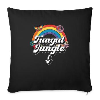 Inappropriate Embarrassing Fungal Jungle - Throw Pillow Cover 17.5” x 17.5” - black - Front