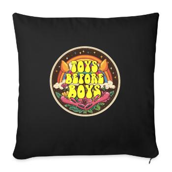 Inappropriate Embarrassing Toys Before Boys - Throw Pillow Cover 17.5” x 17.5” - black - Front
