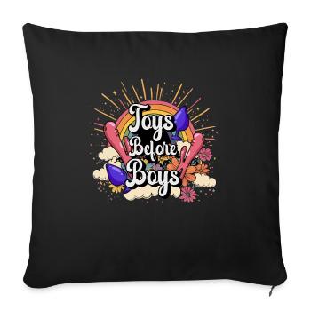 Inappropriate Embarrassing Toys Before Boys - Throw Pillow Cover 17.5” x 17.5” - black - Front