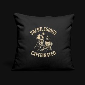 Sacrilegious & Caffeinated — Throw Pillow Cover 17.5" × 17.5"
