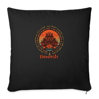 Namaste We Are One Embrace Collective Stillness - - Throw Pillow Cover 17.5” x 17.5” - black - Front