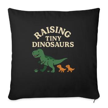 Papa-Rex Mode Activated Funny Dino Dad Gift T-Rex - Throw Pillow Cover 17.5” x 17.5” - black - Front