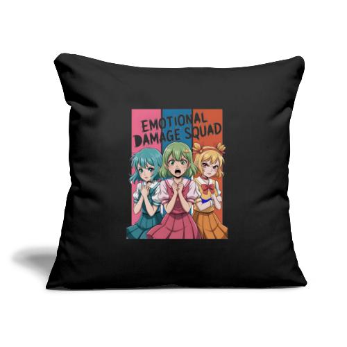Emotional Damage Squad – Funny Anime Schoolgirl - Throw Pillow Cover 17.5” x 17.5”