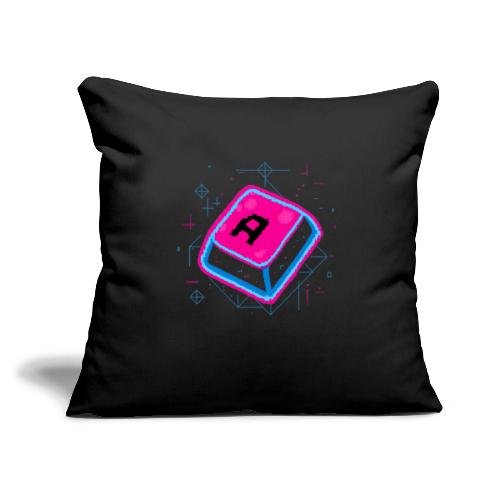 Neon Pixel A Key - Throw Pillow Cover 17.5” x 17.5”