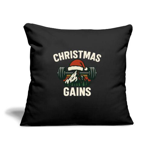 Christmas Gains – Santa Barbell Power - Throw Pillow Cover 17.5” x 17.5”