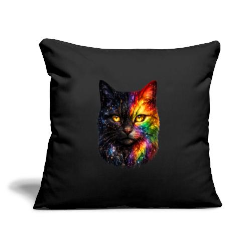 Cosmic Galaxy Rainbow Cat - Throw Pillow Cover 17.5” x 17.5”