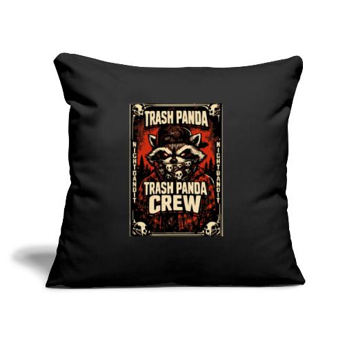 Midnight Forager Raccoon Mushroom Hunter - Throw Pillow Cover 17.5” x 17.5”