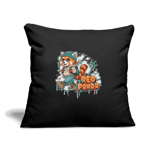 Red Panda Street Graffiti Vibes - Throw Pillow Cover 17.5” x 17.5”