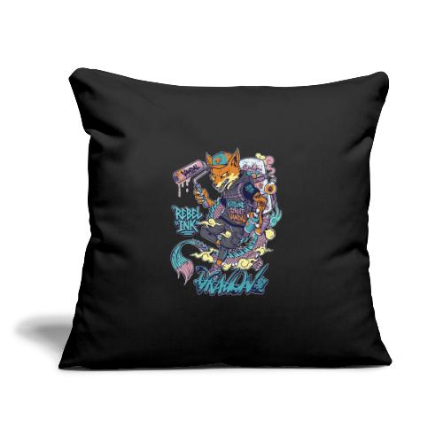 Kitsune Street Rebel - Throw Pillow Cover 17.5” x 17.5”