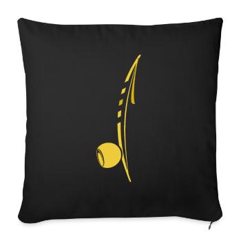 Berimbau - Throw Pillow Cover 17.5” x 17.5” - black - Front
