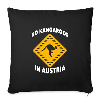 No Kangaroos In Austria - Throw Pillow Cover 17.5” x 17.5” - black - Front
