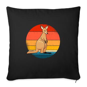Kangaroo - Throw Pillow Cover 17.5” x 17.5” - black - Front