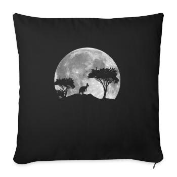 Great Kangaroo By Night - Throw Pillow Cover 17.5” x 17.5” - black - Front