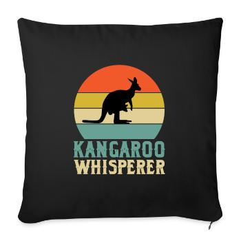 Funny Kangaroo Whisperer - Throw Pillow Cover 17.5” x 17.5” - black - Front