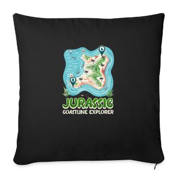 Beach Fossils Jurassic Coastline Explorer - Throw Pillow Cover 17.5” x 17.5” - black - Front