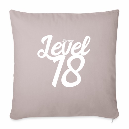 Forever Level 18 Gamer Birthday Gift Ideas - Throw Pillow Cover 17.5” x 17.5”