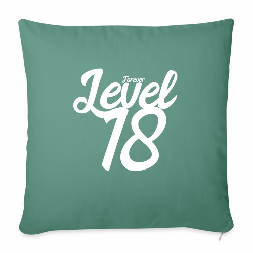 Forever Level 18 Gamer Birthday Gift Ideas - Throw Pillow Cover 17.5” x 17.5”