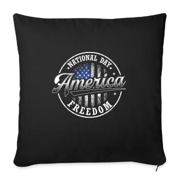 National Freedom Day - Throw Pillow Cover 17.5” x 17.5” - black - Front
