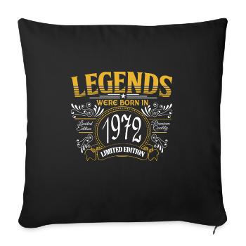 1972 vintage sayings year of birth 1972 gifts - Throw Pillow Cover 17.5” x 17.5” - black - Front