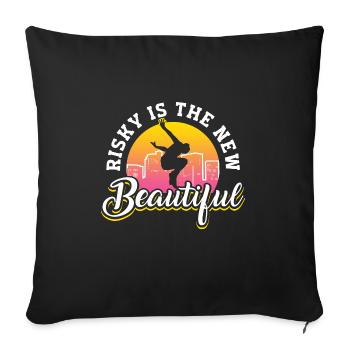 Parkour Freerunning Traceur - Throw Pillow Cover 17.5” x 17.5” - black - Front
