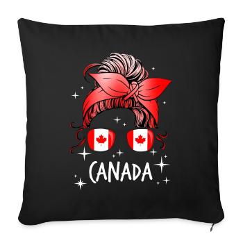 Canada - Throw Pillow Cover 17.5” x 17.5” - black - Front